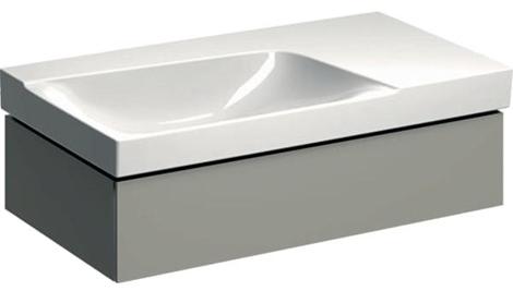 Geberit Xeno-2 Тумба под раковину 90 см, с одним выдвижным ящиком, чаша слева, серый матовый фото 1