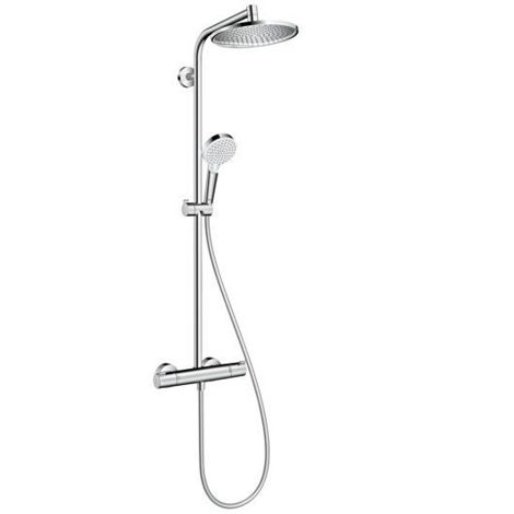 Hansgrohe Crometta S Showerpipe 240 1jet EcoSmart душевой гарнитур термостатический, настенный с ручным и верхним душем 27268000
