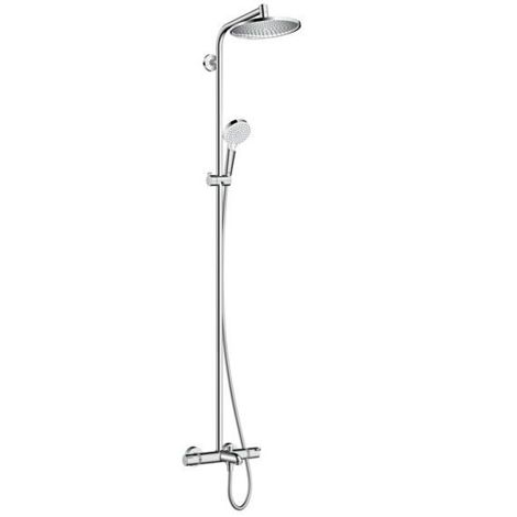 Hansgrohe Crometta S Showerpipe 240 1jet смеситель для ванны с душем термостатический, настенный с ручным и верхним душем 27320000 фото 1
