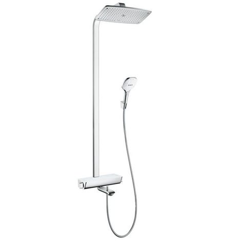 Hansgrohe Raindance E Showerpipe 360 1jet смеситель для ванны с душем термостатический, настенный с ручным и верхним душем/Белый-Хром 27113400 фото 1