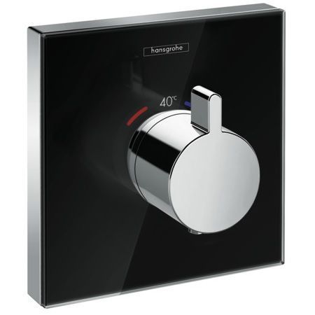 Hansgrohe ShowerSelect Glass Highflow смеситель для душа встраиваемый, термостатический, внешняя часть, стекло/Черный 15734600 фото 1