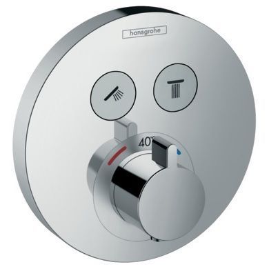 Hansgrohe ShowerSelect S смеситель для душа встраиваемый на 2 потребителя, термостатический, внешняя часть 15743000 фото 1