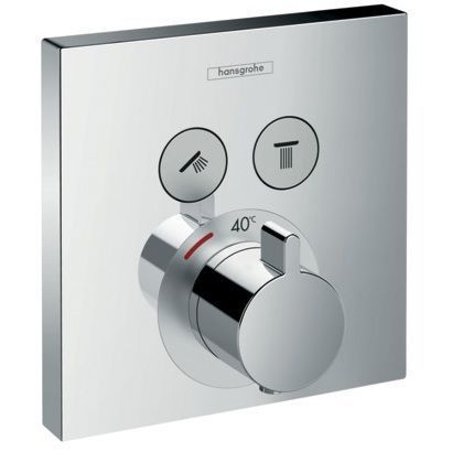 Hansgrohe ShowerSelect смеситель для душа встраиваемый на 2 потребителя, термостатический, внешняя часть 15763000 фото 1