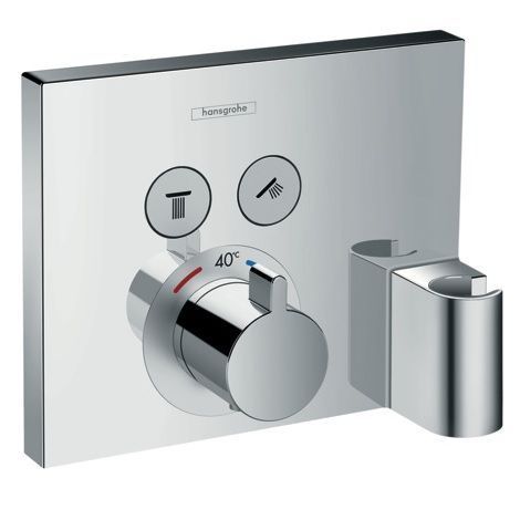 Hansgrohe ShowerSelect смеситель для душа встраиваемый на 2 потребителя, термостатический, внешняя часть 15765000 фото 1