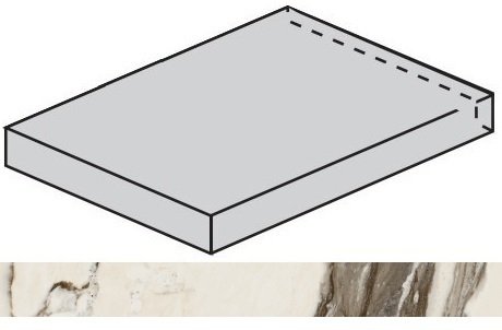 Ступень Avantgarde Calacatta Warm угловая левая 33x160