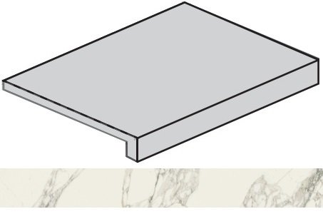 Ступень Charme Deluxe Floor Project Arabescato White Scalino Angolare Dx 33x120