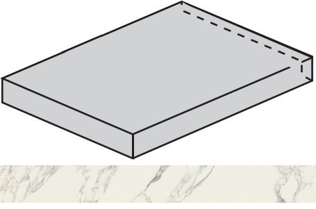 Ступень Charme Deluxe Floor Project Arabescato White Scalino Angolare Sx 33x120
