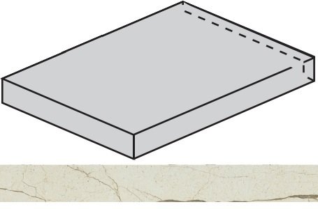 Ступень Charme Deluxe Floor Project Cream River Scalino Angolare Sx 33x120