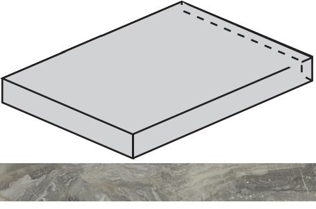 Ступень Charme Deluxe Floor Project Grigio Orobico Scalino Angolare Sx 33x160