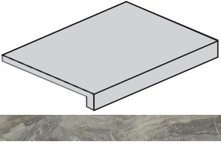 Ступень Charme Deluxe Floor Project Grigio Orobico Scalino Frontale 33x160