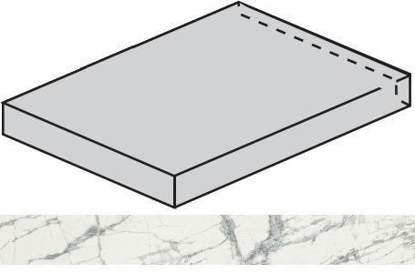 Ступень Charme Deluxe Floor Project Invisible White Scalino Angolare Sx 33x80