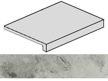Ступень Charme Extra Floor Project Silver угловая правая 33x60
