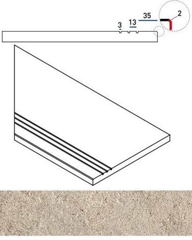 Угол Everstone X2 Desert Бортик грип левый 30x60