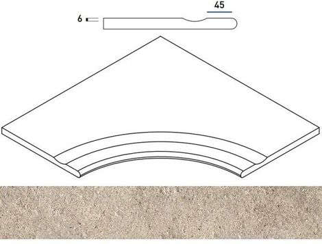 Угол Everstone X2 Desert Бортик с выемкой закругленный 30 60x60