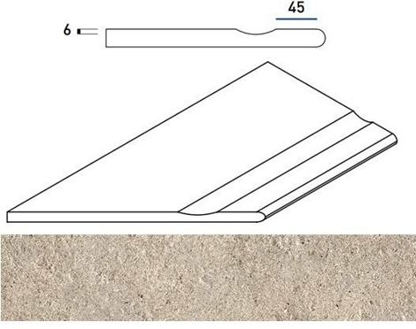 Угол Everstone X2 Desert Бортик с выемкой закругленный левый 30x60