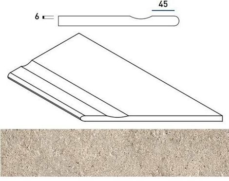 Угол Everstone X2 Desert Бортик с выемкой закругленный правый 30x60