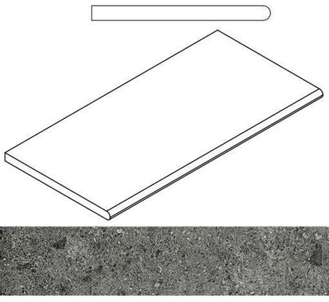 Угол Genesis X2 Saturn Grey Бортик закругленный 30x60