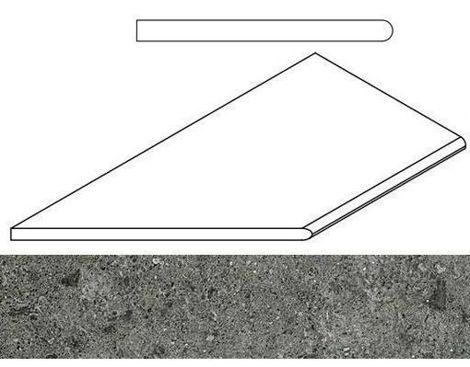 Угол Genesis X2 Saturn Grey Бортик закругленный левый 30x60