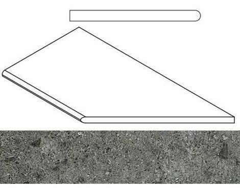 Угол Genesis X2 Saturn Grey Бортик закругленный правый 30x60