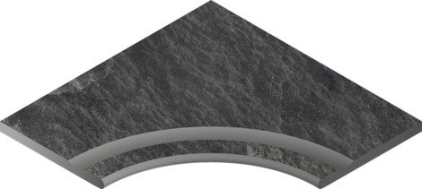 Угол Materia X2 30 Бортик угловой закругленный с выемкой Titanio 60x60