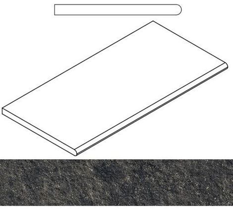 Керамогранит Room X2 Black Stone Бортик закругленный 30x60