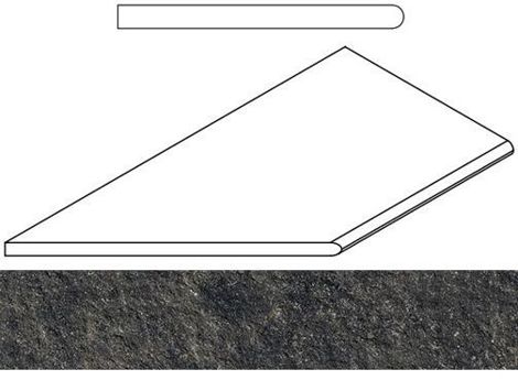 Угол Room X2 Black Stone Бортик закругленный левый 30x60