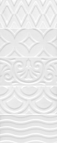 Плитка Авеллино структура микс белый 7,4x15 фото 1