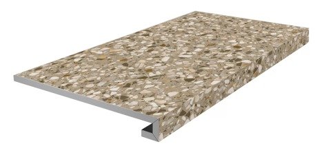Ступень Бричиола фронтальная клееная бежевый матовый обрезной 33x60