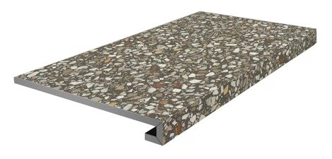 Ступень Бричиола фронтальная клееная коричневый матовый обрезной 33x60