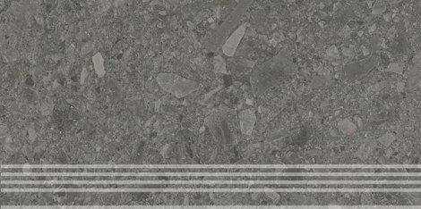 Ступень Чеппо ди Гре антрацит матовый обрезной 30x60 фото 1