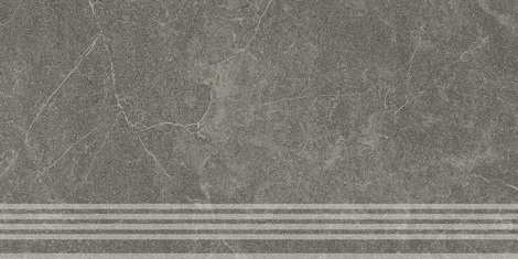 Ступень Эстерель серый темный матовый обрезной фронтальная 30x60