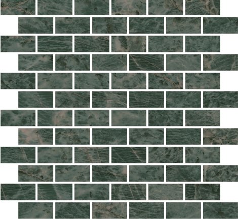 Декор Эвора мозаичный зеленый глянцевый 30x32