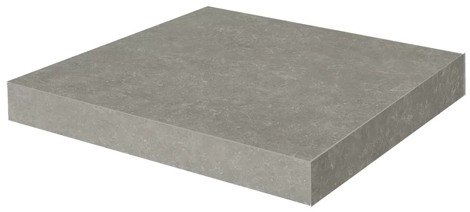 Ступень Касабланка клееная угловая серый матовый обрезной 33x33