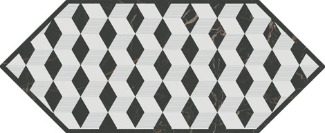 Декор Келуш 4 черно-белый 14x34