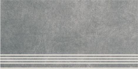 Ступень Королевская дорога обрезной серый темный 30x60