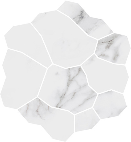 Декор Марсель наборный белый глянцевый обрезной 31,5x34,2