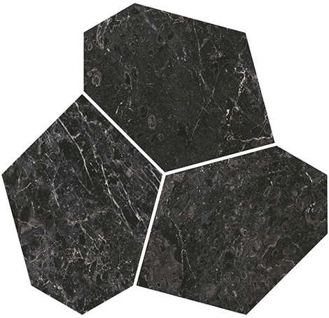 Декор Марсель наборный черный глянцевый обрезной 25,5x26,5