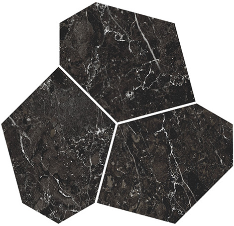 Декор Марсель наборный черный матовый обрезной 25,5x26,5