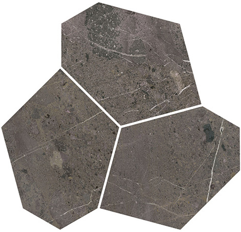 Декор Марсель наборный коричневый глянцевый обрезной 25,5x26,5