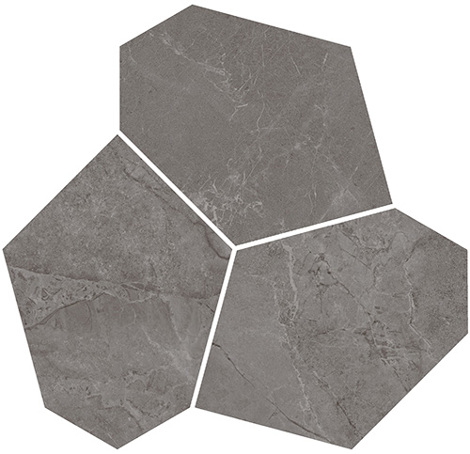 Декор Марсель наборный серый глянцевый обрезной 25,5x26,5