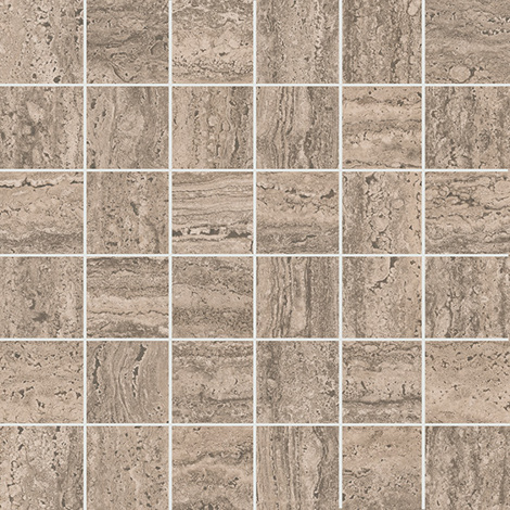 Мозаика Про Травертин Декор мозаичный бежевый темный матовый обрезной KMD2MSA010GR