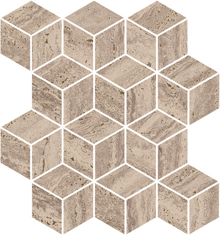 Мозаика Про Травертин Декор мозаичный бежевый темный матовый обрезной KMD2MSM017BR