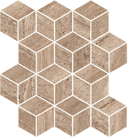 Мозаика Про Травертин Декор мозаичный коричневый светлый матовый обрезной KMD2MSM018BR