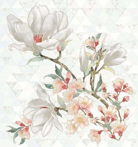 Панно Primavera Magnolia Blanco (из 3-х плиток) 70,9x75,3