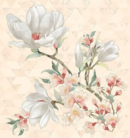 Панно Primavera Magnolia Crema (из 3-х плиток) 70,9x75,3