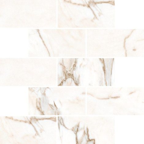 Мозаика Marble Trend Calacatta gold Лаппатированная, прямоугольник