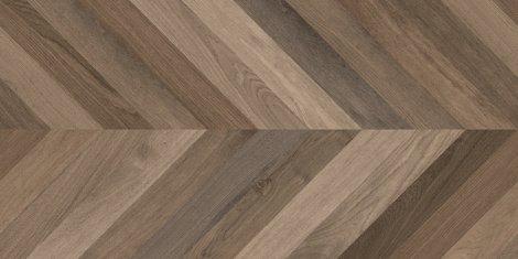 Керамогранит Wood Latina Brown Chevron M коричневый матовый карвинг 60x120 фото 1