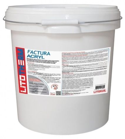 LITOTHERM Factura Acryl Декоративная акриловая штукатурка Шуба, фракция 1,5 мм, колерованная (25 кг) фото 1
