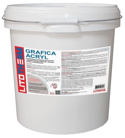 LITOTHERM Grafica Acryl Декоративная акриловая штукатурка Короед, фракция 2,5 мм, белая (25 кг) фото 1