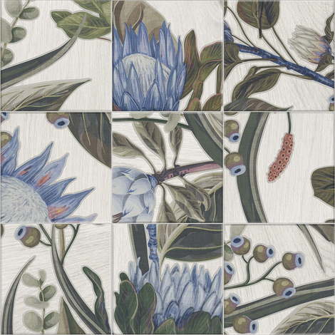 Декор Decor Blue Leaves 20x20